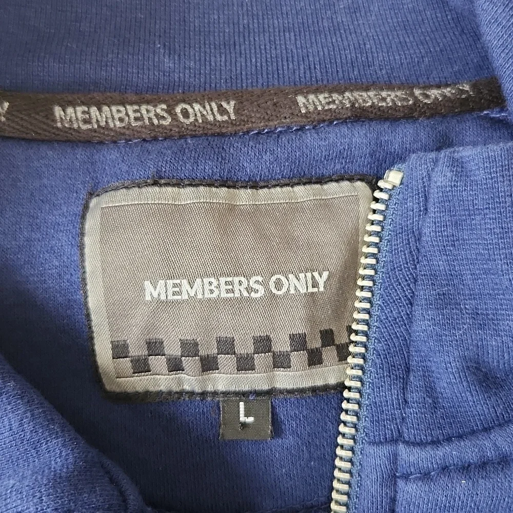Members Only | EUC Blue Basic Fleece Full Zip Jacket Size Men's L‎